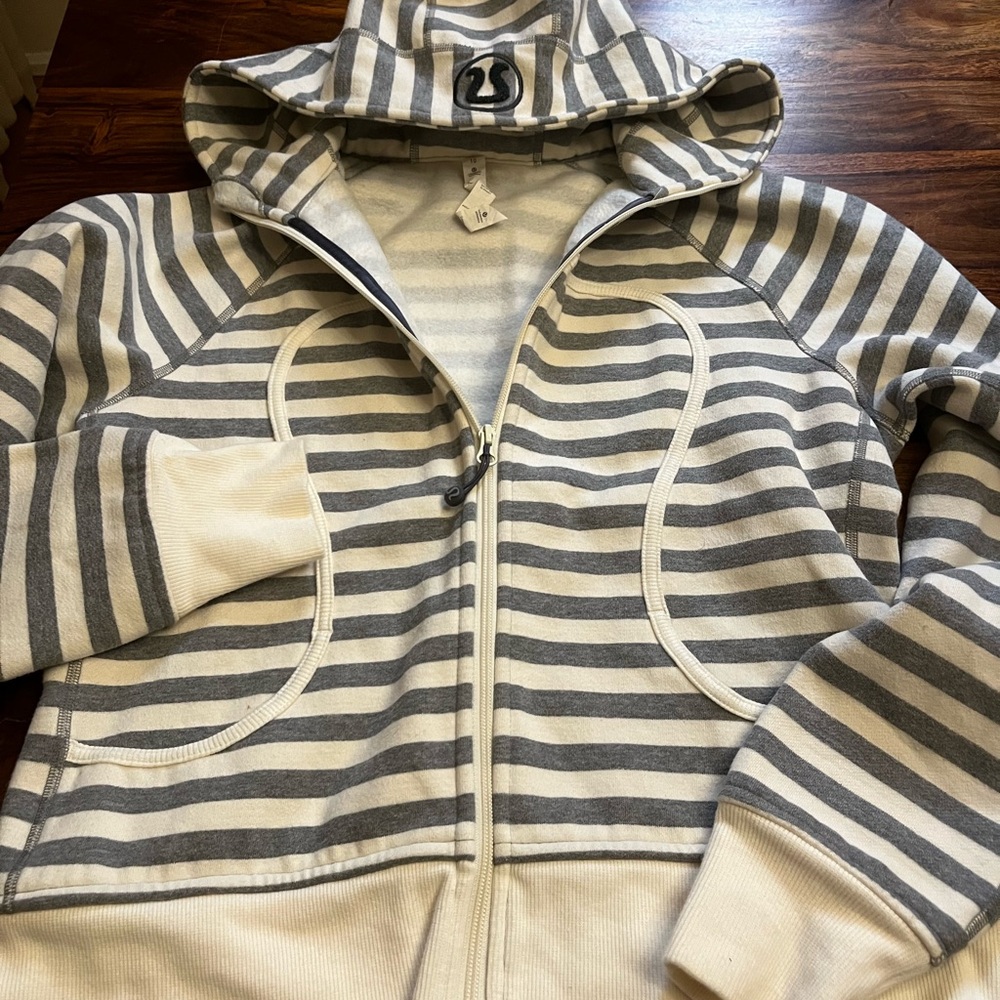 Lululemon striped scuba hoodie. Size 10.